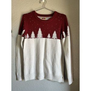 Youth Boys Holiday Arcade Christmas Sweater Red & White Size Large